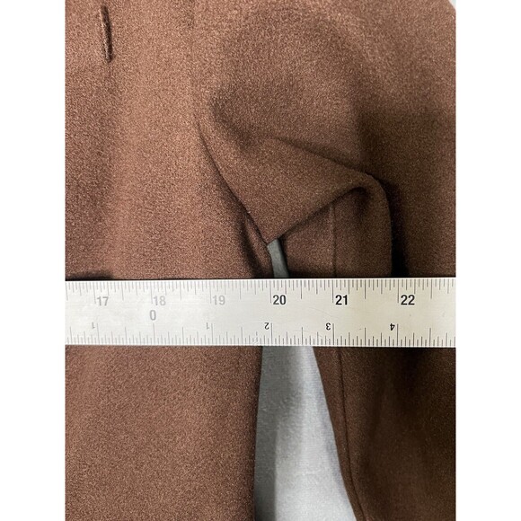 TOPSHOP Double Breasted Long Coat Chocolate Brown Unlined Women - Picture 7 of 13
